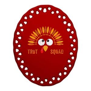 Funny Trot Squad Costume Thanksgiving Running Trukey Trot Ceramic Oval Ornament