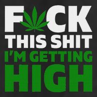 Fuck This Shit IM Getting High Funny Marijuana Weed Stoner 7 Panel Mesh Trucker Snapback Hat