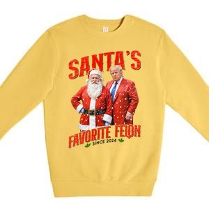 Funny Trump SantaS Favorite Felon Since 2024 Christmas Xmas Premium Crewneck Sweatshirt