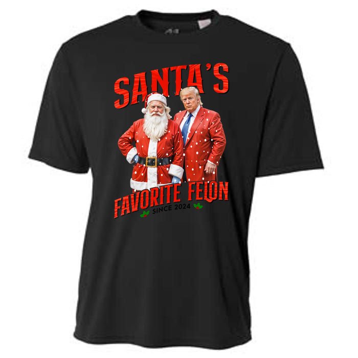 Funny Trump SantaS Favorite Felon Since 2024 Christmas Xmas Cooling Performance Crew T-Shirt