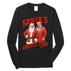 Funny Trump SantaS Favorite Felon Since 2024 Christmas Xmas Long Sleeve Shirt