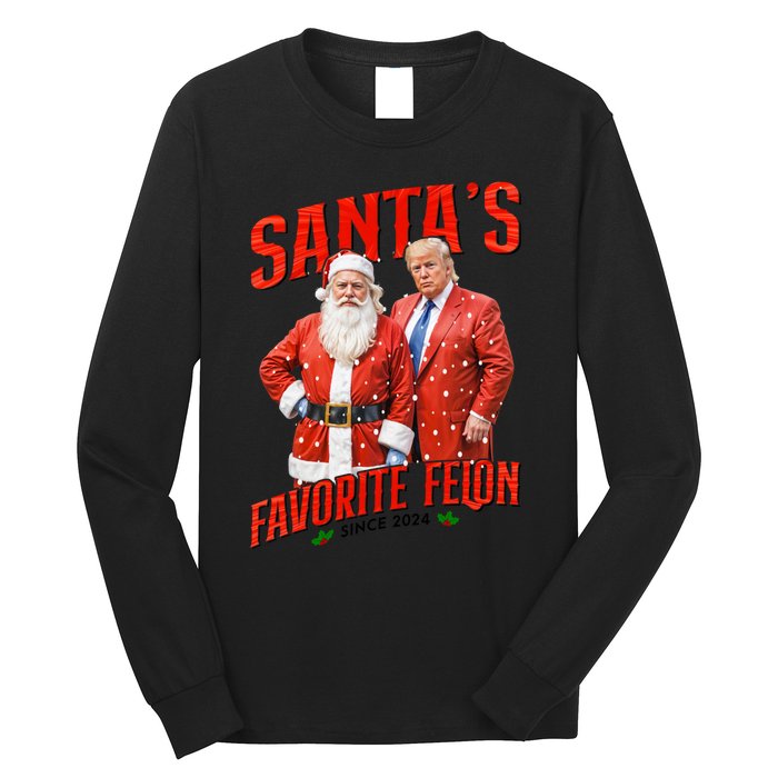 Funny Trump SantaS Favorite Felon Since 2024 Christmas Xmas Long Sleeve Shirt