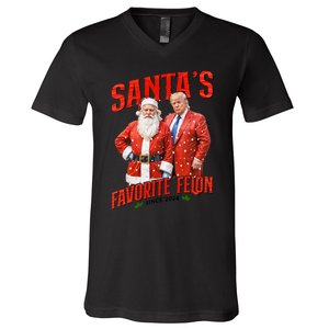 Funny Trump SantaS Favorite Felon Since 2024 Christmas Xmas V-Neck T-Shirt