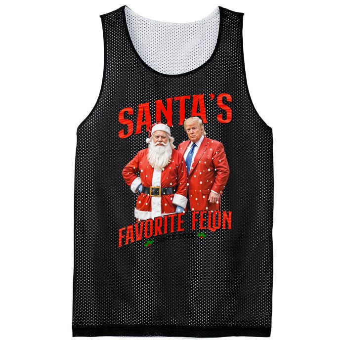 Funny Trump SantaS Favorite Felon Since 2024 Christmas Xmas Mesh Reversible Basketball Jersey Tank