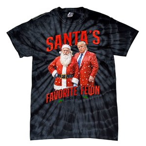 Funny Trump SantaS Favorite Felon Since 2024 Christmas Xmas Tie-Dye T-Shirt