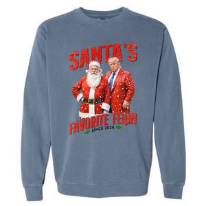 Funny Trump SantaS Favorite Felon Since 2024 Christmas Xmas Garment-Dyed Sweatshirt