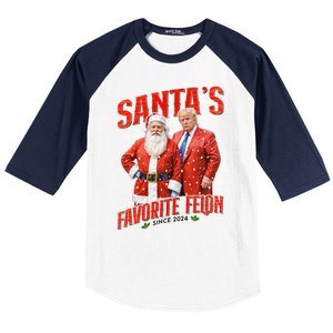 Funny Trump SantaS Favorite Felon Since 2024 Christmas Xmas Baseball Sleeve Shirt