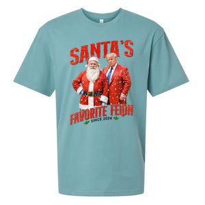 Funny Trump SantaS Favorite Felon Since 2024 Christmas Xmas Sueded Cloud Jersey T-Shirt