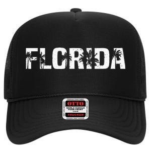 Florida The Sunshine State High Crown Mesh Back Trucker Hat