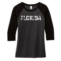 Florida The Sunshine State Women's Tri-Blend 3/4-Sleeve Raglan Shirt