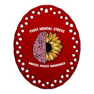 Fight Tal Stress Tal Stress Awareness Tal Health Cool Gift Ceramic Oval Ornament