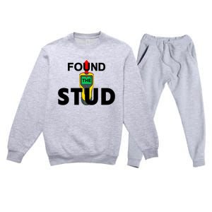 Found The Stud Meaningful Gift Premium Crewneck Sweatsuit Set