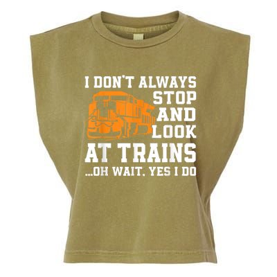 Funny Train Saying Freight Trains Trainspotter Garment-Dyed Women's Muscle Tee