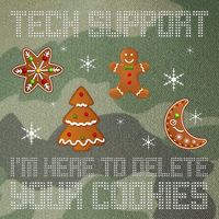 Funny Tech Support IM Here To Delete Your Cookies Christmas Legacy Tie Dye Trucker Hat