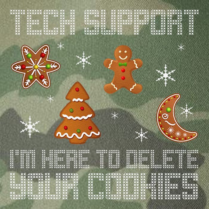 Funny Tech Support IM Here To Delete Your Cookies Christmas Legacy Tie Dye Trucker Hat