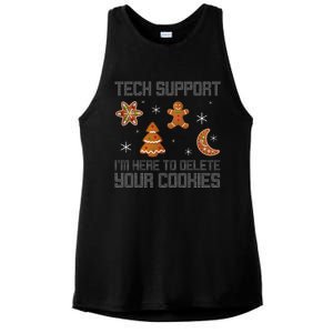 Funny Tech Support IM Here To Delete Your Cookies Christmas Ladies PosiCharge Tri-Blend Wicking Tank