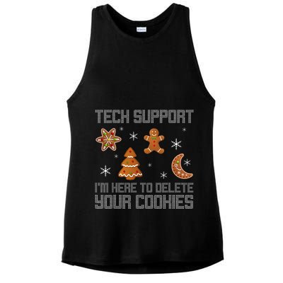 Funny Tech Support IM Here To Delete Your Cookies Christmas Ladies PosiCharge Tri-Blend Wicking Tank