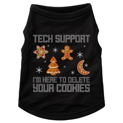 Funny Tech Support IM Here To Delete Your Cookies Christmas Doggie Tank