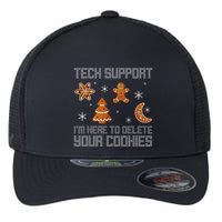 Funny Tech Support IM Here To Delete Your Cookies Christmas Flexfit Unipanel Trucker Cap