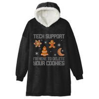 Funny Tech Support IM Here To Delete Your Cookies Christmas Hooded Wearable Blanket