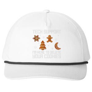 Funny Tech Support IM Here To Delete Your Cookies Christmas Snapback Five-Panel Rope Hat