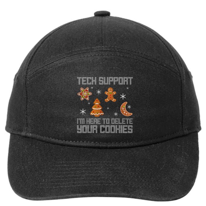 Funny Tech Support IM Here To Delete Your Cookies Christmas 7-Panel Snapback Hat