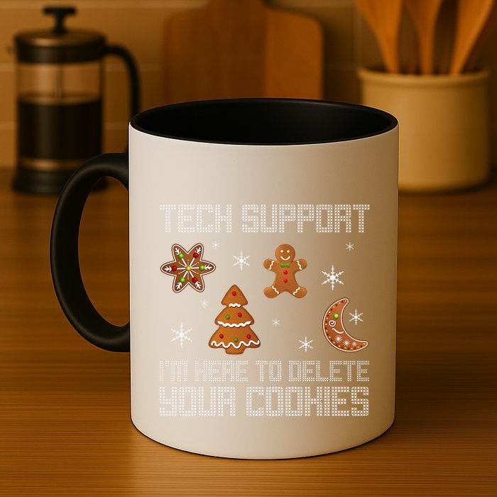 Funny Tech Support IM Here To Delete Your Cookies Christmas Mug