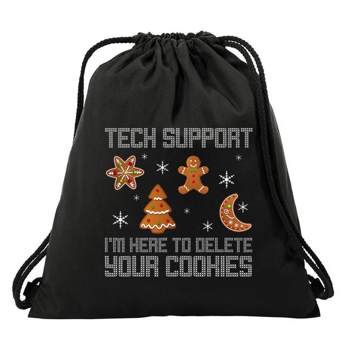 Funny Tech Support IM Here To Delete Your Cookies Christmas Drawstring Bag