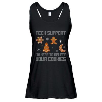 Funny Tech Support IM Here To Delete Your Cookies Christmas Ladies Essential Flowy Tank