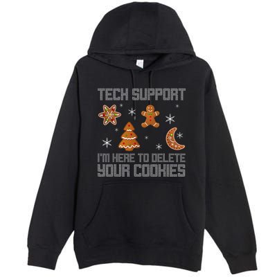 Funny Tech Support IM Here To Delete Your Cookies Christmas Premium Pullover Hoodie