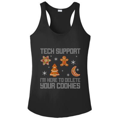 Funny Tech Support IM Here To Delete Your Cookies Christmas Ladies PosiCharge Competitor Racerback Tank
