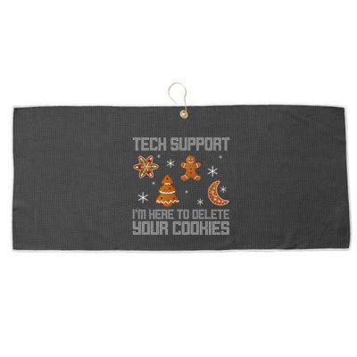 Funny Tech Support IM Here To Delete Your Cookies Christmas Large Microfiber Waffle Golf Towel