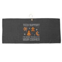 Funny Tech Support IM Here To Delete Your Cookies Christmas Large Microfiber Waffle Golf Towel