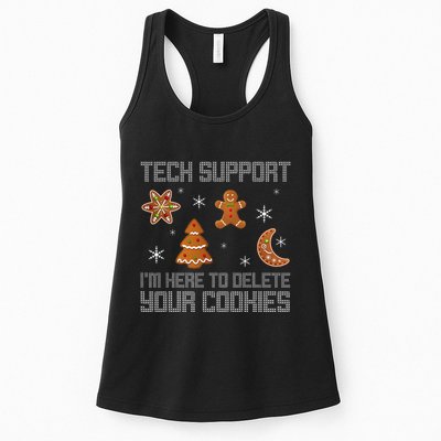 Funny Tech Support IM Here To Delete Your Cookies Christmas Womens Tank Top