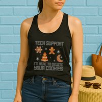 Funny Tech Support IM Here To Delete Your Cookies Christmas Womens Tank Top