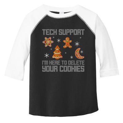 Funny Tech Support IM Here To Delete Your Cookies Christmas Toddler Fine Jersey T-Shirt