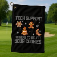 Funny Tech Support IM Here To Delete Your Cookies Christmas Golf Towel