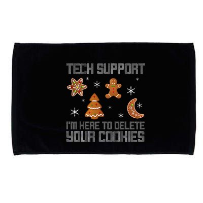 Funny Tech Support IM Here To Delete Your Cookies Christmas Microfiber Hand Towel