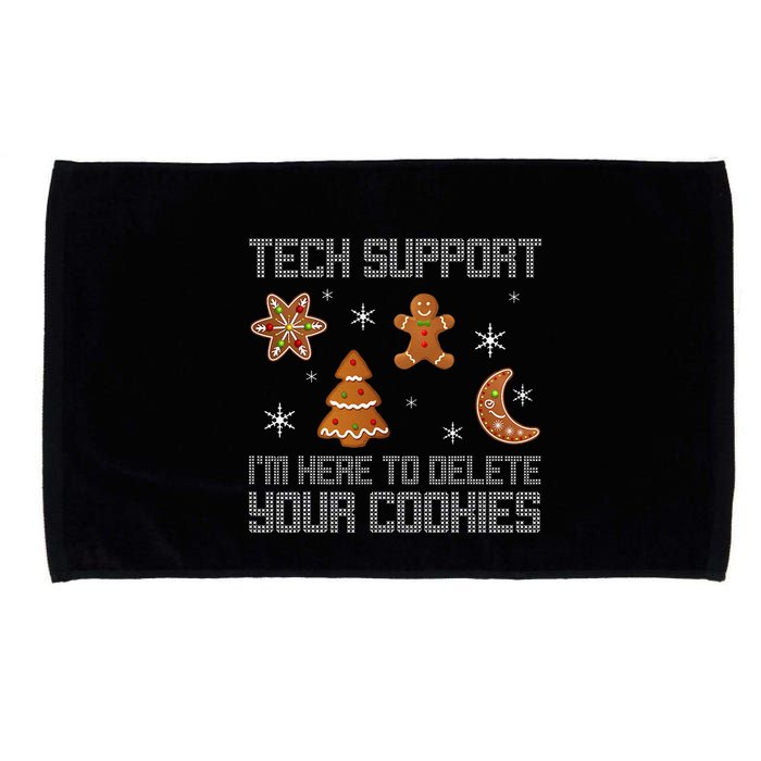 Funny Tech Support IM Here To Delete Your Cookies Christmas Microfiber Hand Towel