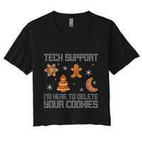 Funny Tech Support IM Here To Delete Your Cookies Christmas Crop Top