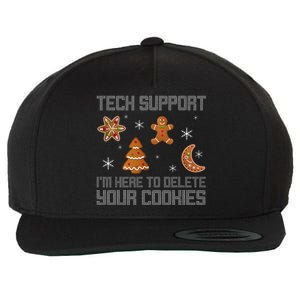 Funny Tech Support IM Here To Delete Your Cookies Christmas Wool Snapback Cap