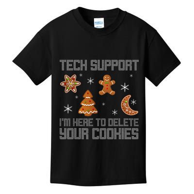 Funny Tech Support IM Here To Delete Your Cookies Christmas Kids T-Shirt
