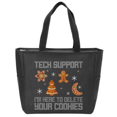 Funny Tech Support IM Here To Delete Your Cookies Christmas Zip Tote Bag