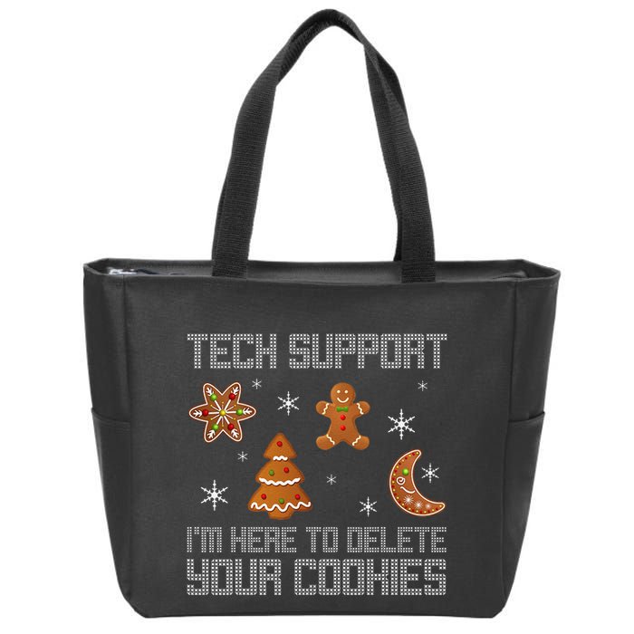 Funny Tech Support IM Here To Delete Your Cookies Christmas Zip Tote Bag