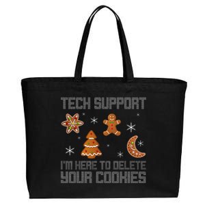 Funny Tech Support IM Here To Delete Your Cookies Christmas Cotton Canvas Jumbo Tote