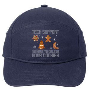 Funny Tech Support IM Here To Delete Your Cookies Christmas 7-Panel Snapback Hat