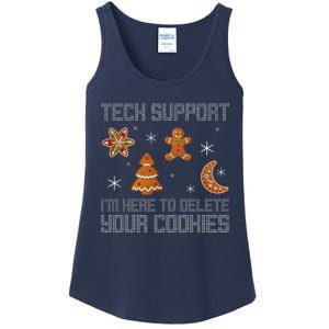 Funny Tech Support IM Here To Delete Your Cookies Christmas Ladies Essential Tank