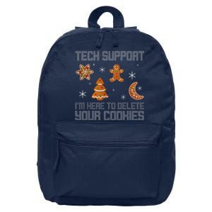 Funny Tech Support IM Here To Delete Your Cookies Christmas 16 in Basic Backpack