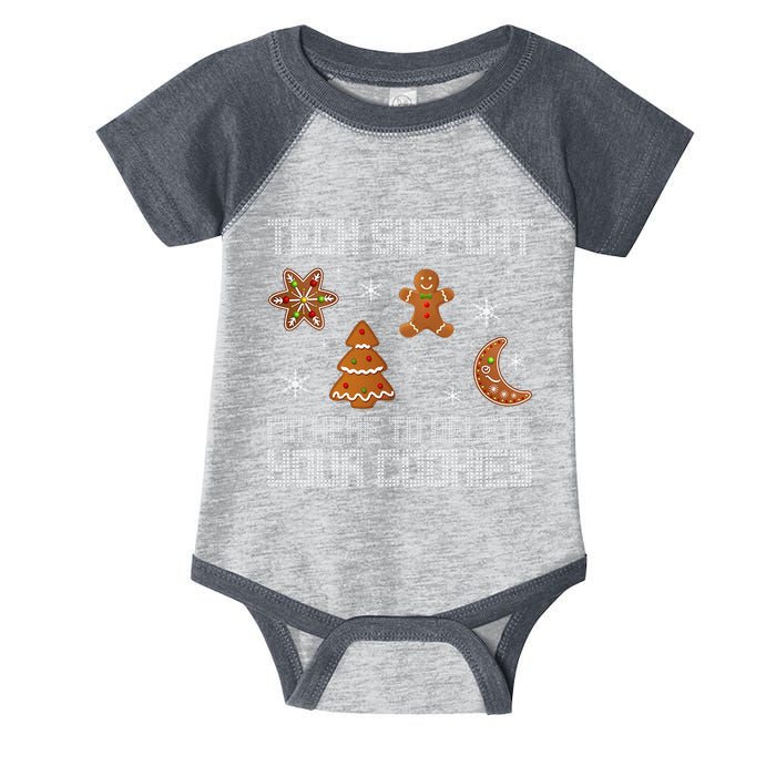 Funny Tech Support IM Here To Delete Your Cookies Christmas Infant Baby Jersey Bodysuit