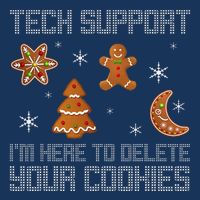 Funny Tech Support IM Here To Delete Your Cookies Christmas Infant Baby Jersey Bodysuit